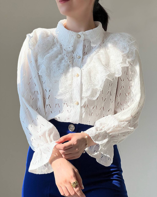 شومیز مجلسی یقه تور