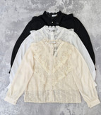 شومیز یقه تور