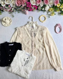 شومیز یقه تور