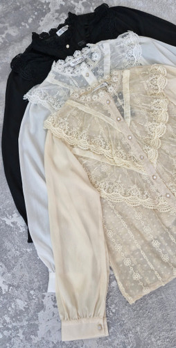 شومیز یقه تور