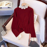 بافت مجلسی زنانه یقه و آستین تور آیمواستور، فری سایز، مناسب مهمانی و استایل روزمره