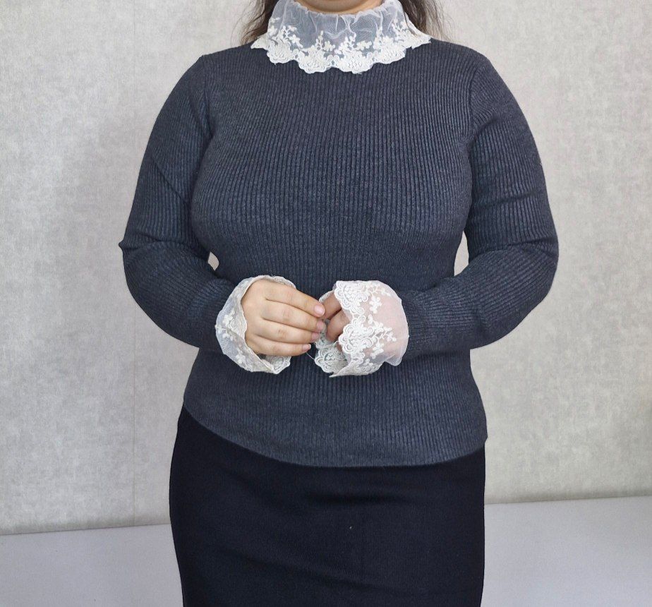 بافت مجلسی زنانه یقه و آستین تور آیمواستور، فری سایز، مناسب مهمانی و استایل روزمره