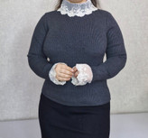 بافت مجلسی زنانه یقه و آستین تور آیمواستور، فری سایز، مناسب مهمانی و استایل روزمره